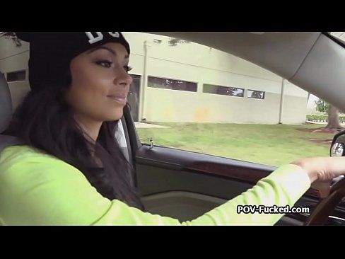 Ebony uber driver amateur
