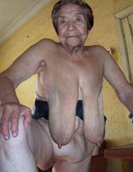 Naked saggy old woman