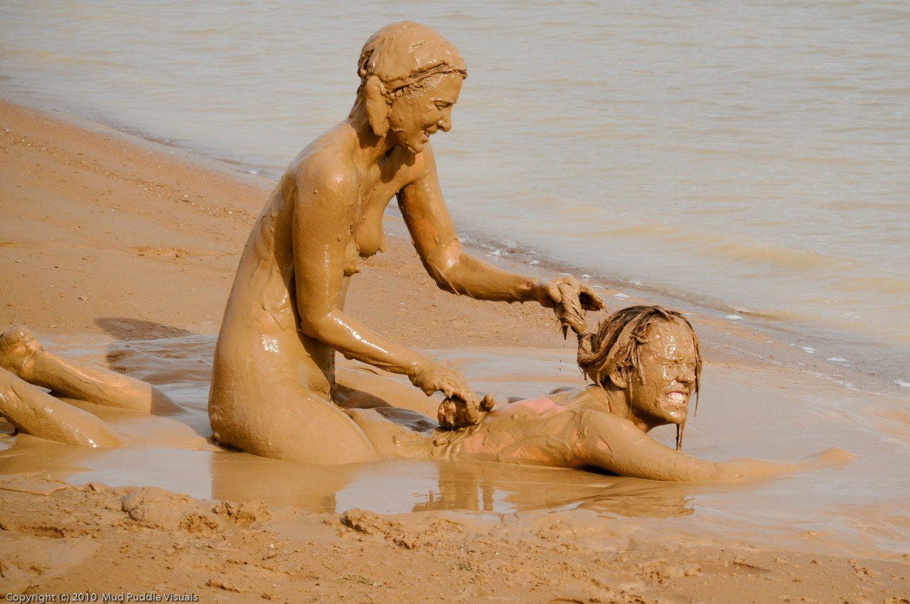 Sexy nude girls mud wrestling porn