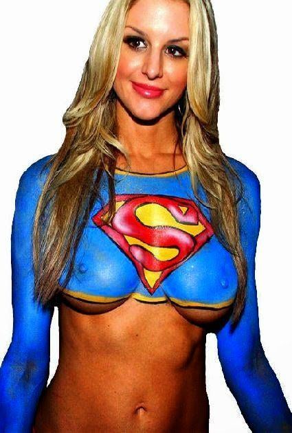 Body paint super girl nude