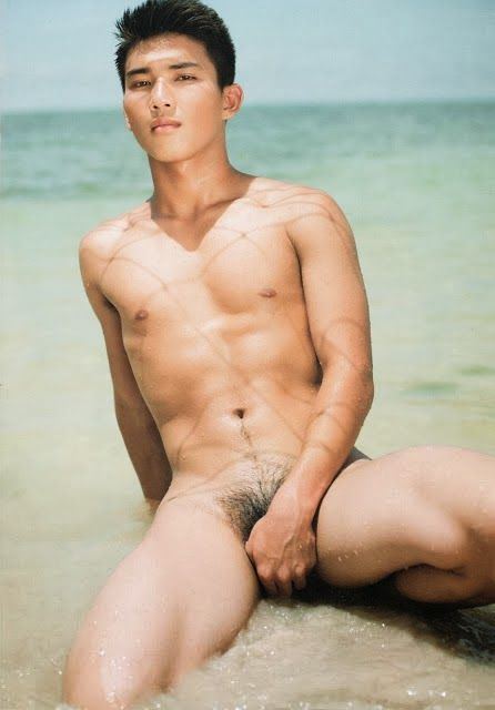 Half naked asian boy