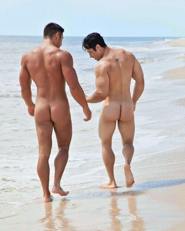 Nude male in beach