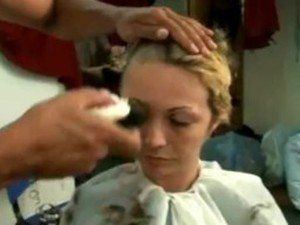 best of By head shaved Girls barber have