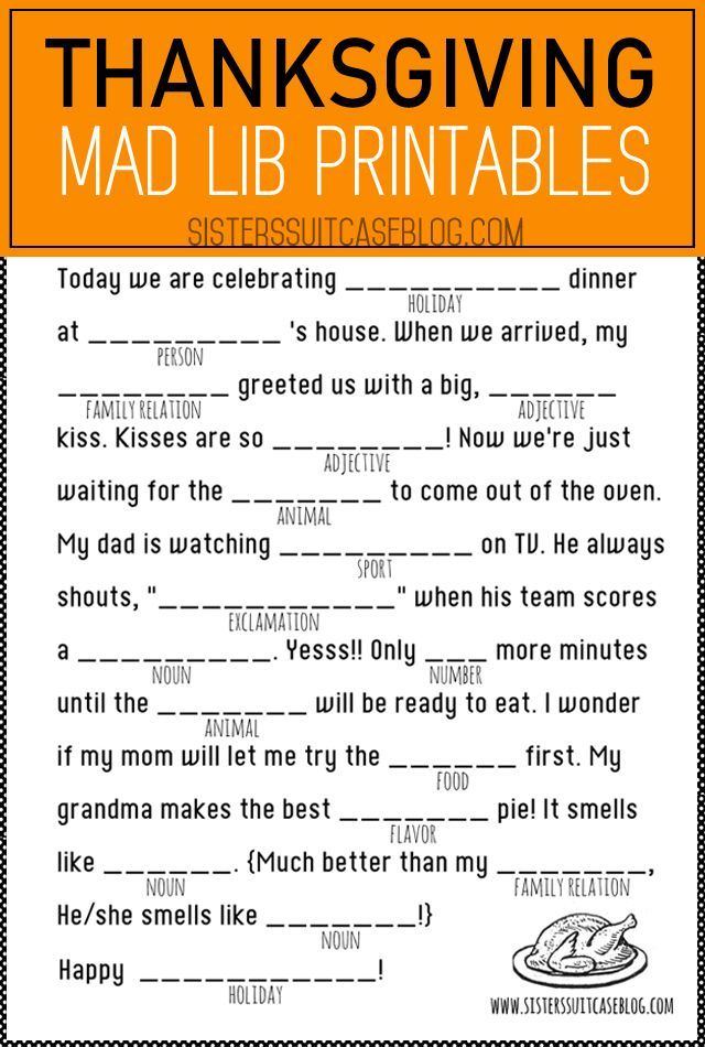 Home P. reccomend Funny thanksgiving mad libs