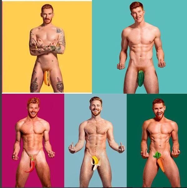 Calendar photo of nude men