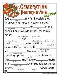 Motor reccomend Funny thanksgiving mad libs