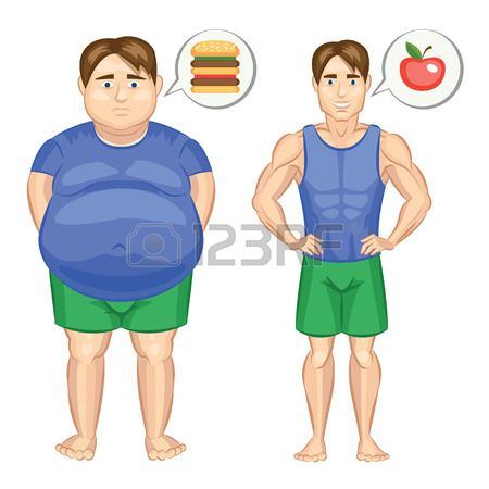 Fat and skinny person