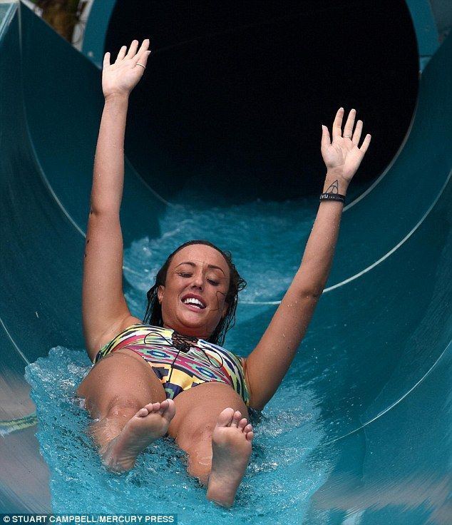 Loosing bikini on water slides tube
