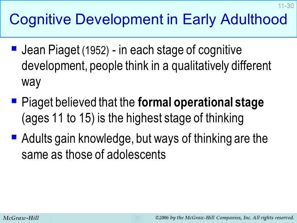 Cognitive development in adults