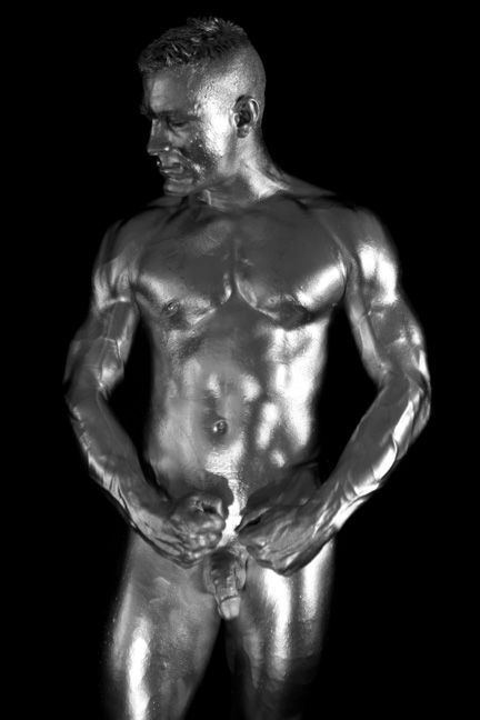 Full body paint nude men