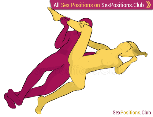 Laying down sex position