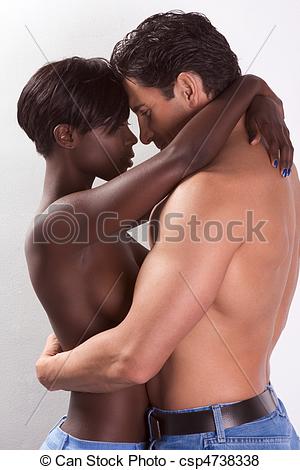 Fat man and woman kissing naked