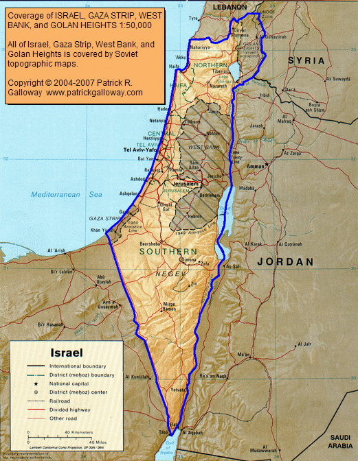 Israel map gaza strip golan heights