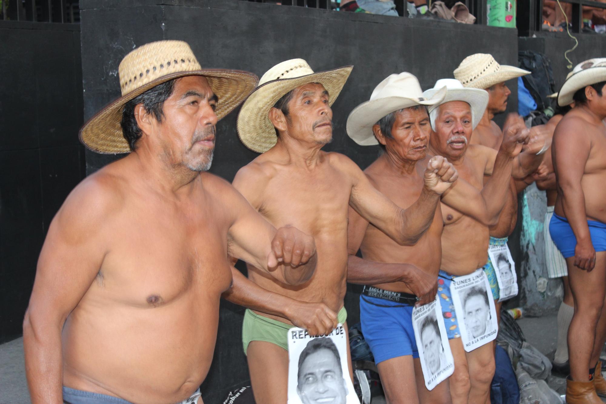 Naked mexican protesters