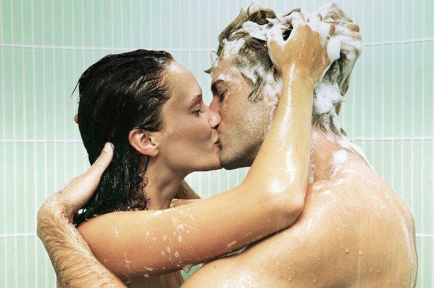Couple shower sex position