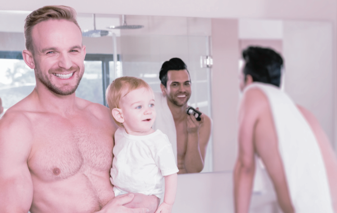 Mature gay dads and young boys