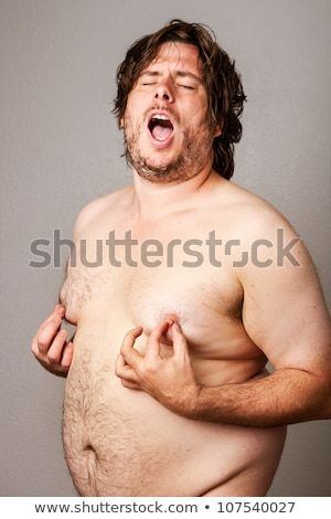 Old man touching his nipples