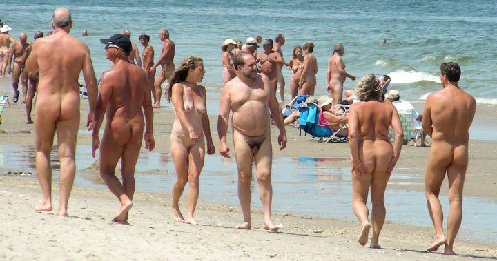Nudist family topless