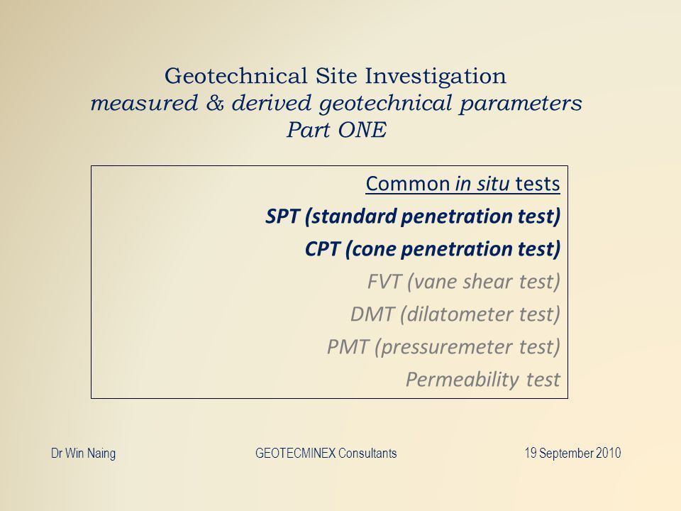 Sample penetration test during geotechnical survey
