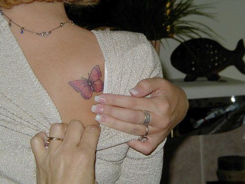 best of Boob tatto Butterfly