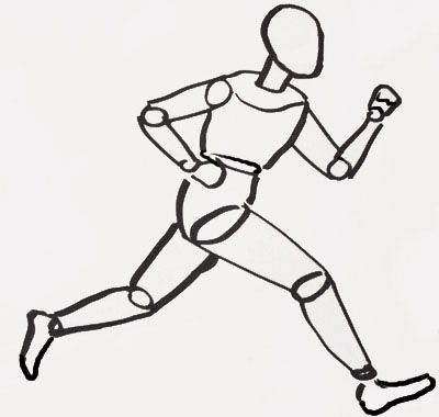 Drawings of people running