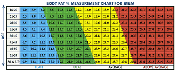 Body fat percent chart