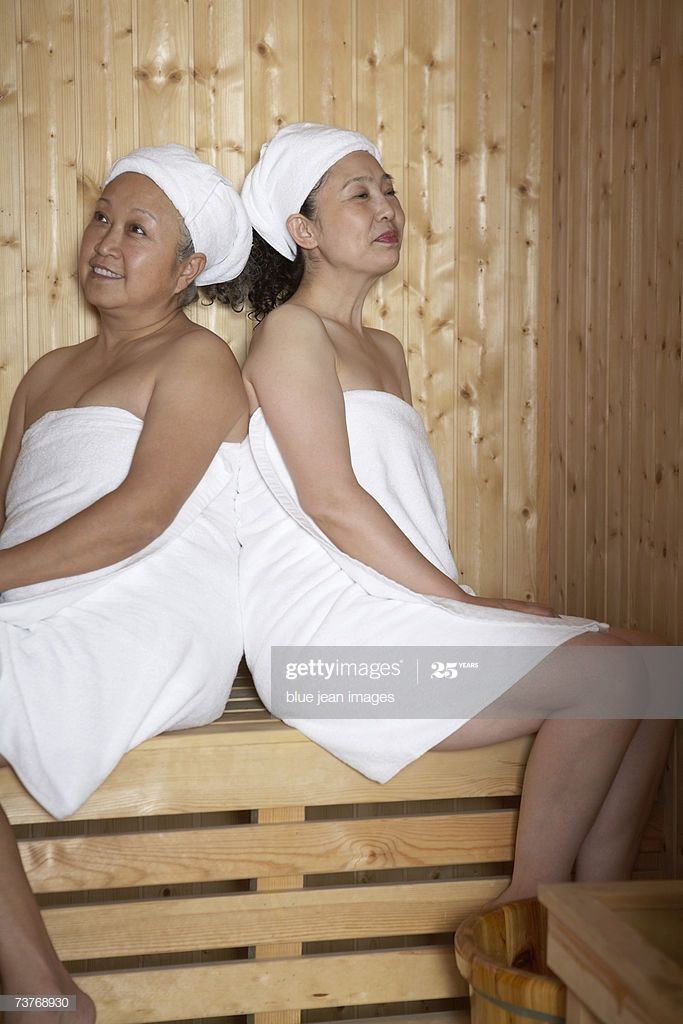 Hot mature in sauna