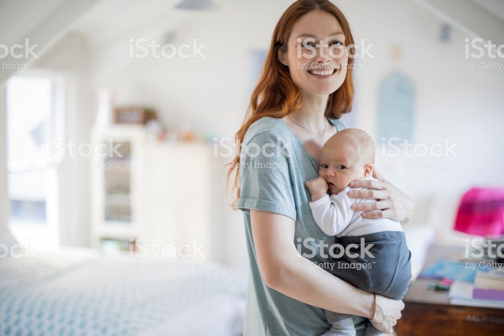 Redhead mother with son