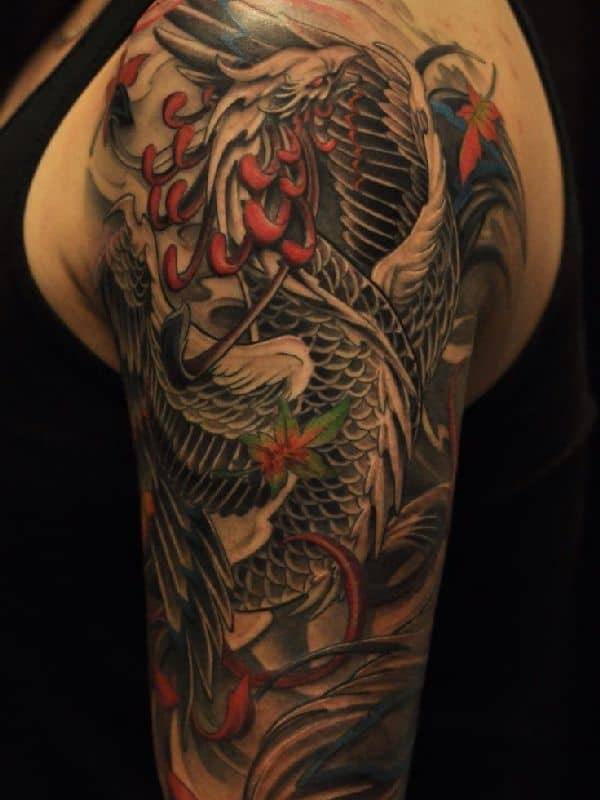 Asian pheasant tattoo art