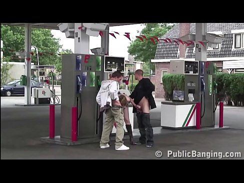 Lady fucked at the gas pump