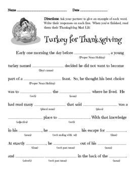 Funny thanksgiving mad libs