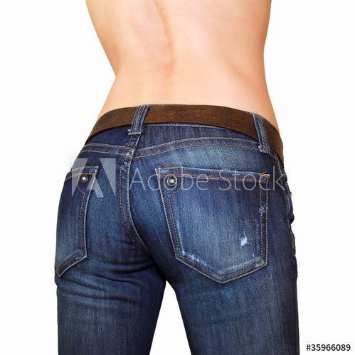 Girl back jeans naked