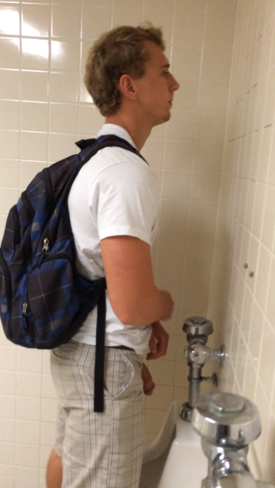 Hot teenage guys caught peeing in the urinal