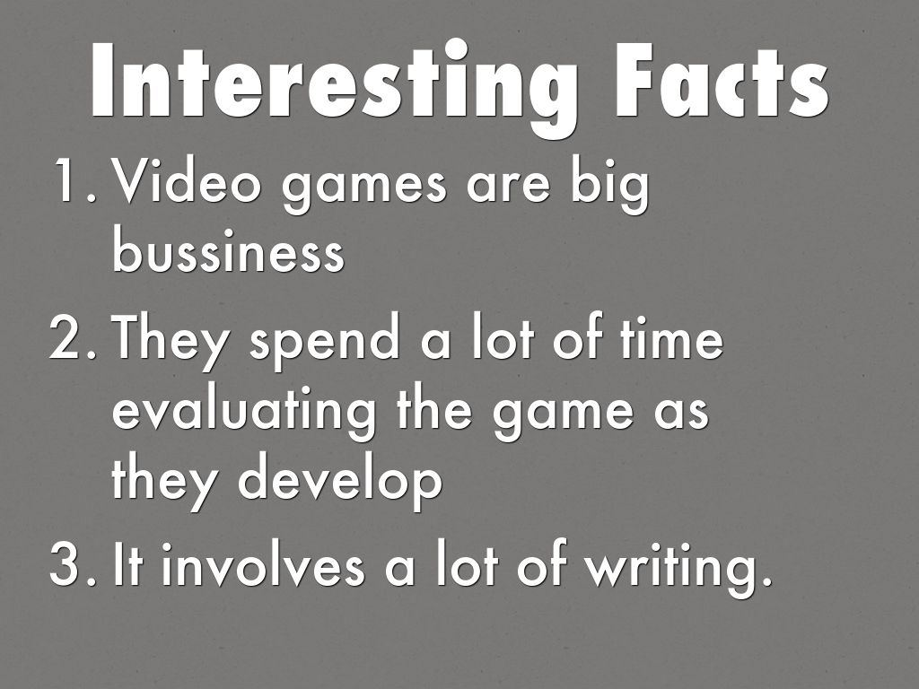 Candy C. reccomend Interesting facts about video games