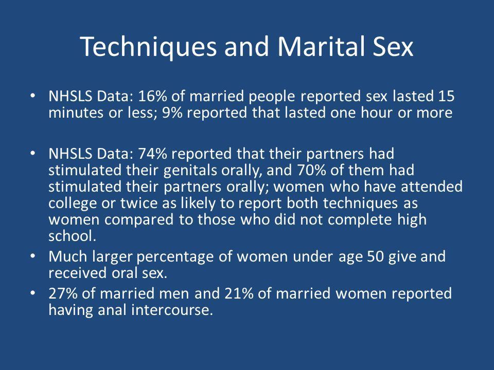 Percent marriage oral sex