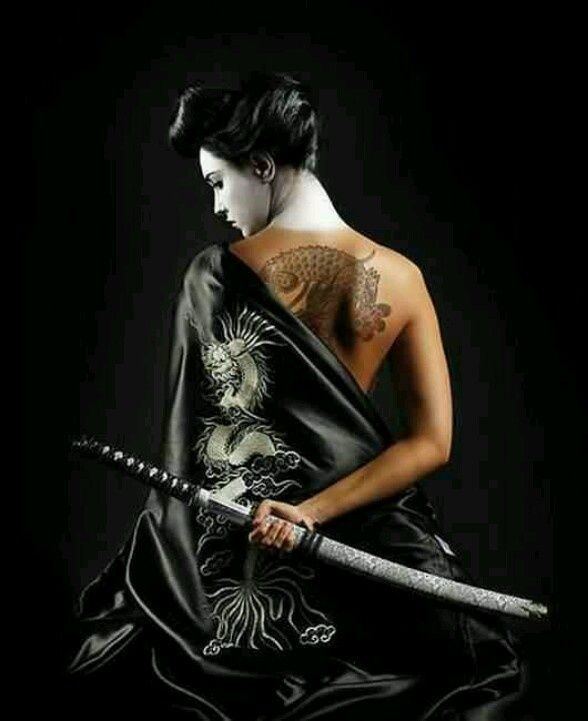 Sexy asian women with swords