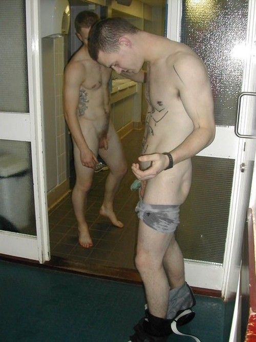 Straight jocks naked in shower