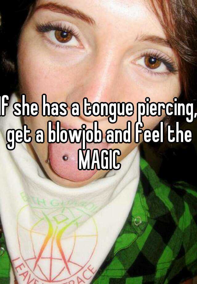 Tongue piercing blowjob