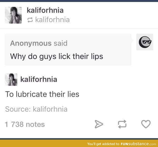 Lumber reccomend Why do guys lick their lips